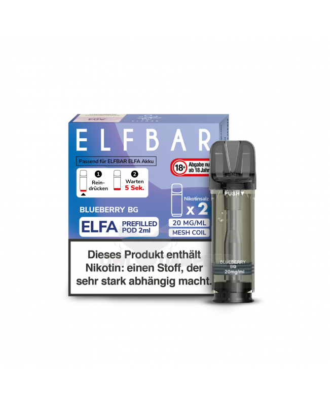 ELFBAR Pod Blueberry Bubblegum Elfa Pod 2er Pack 20 mg