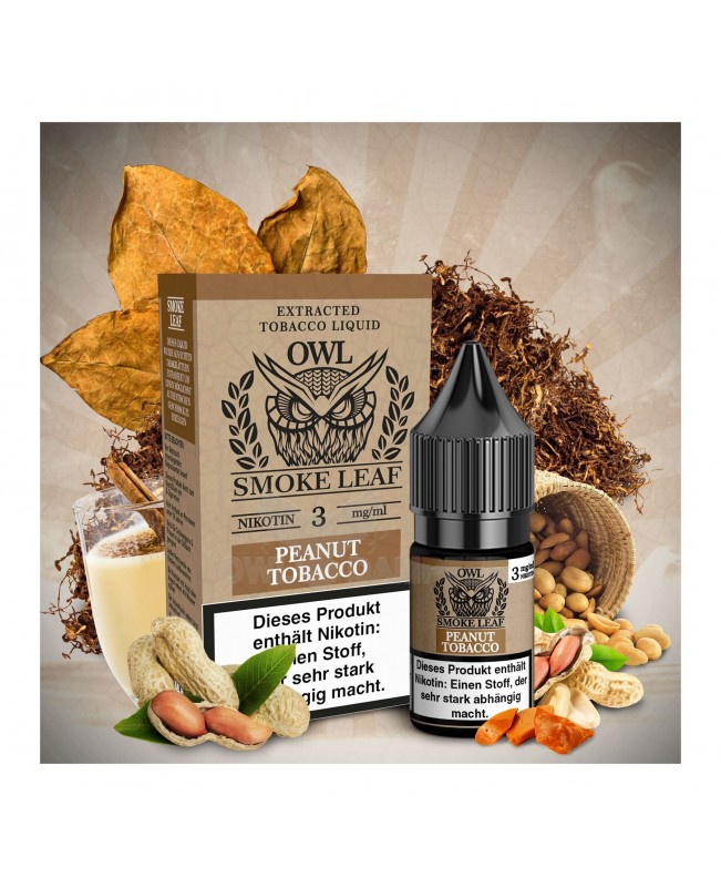 Liquid Peanut Tobacco Aroma - OWL Smoke Leaf (mit echtem Tabakextrakt) 10 ml