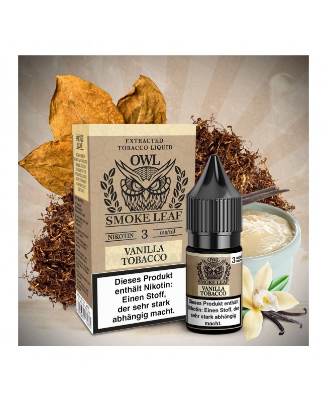 Liquid Vanilla Tobacco Aroma - OWL Smoke Leaf (mit echtem Tabakextrakt) 10 ml
