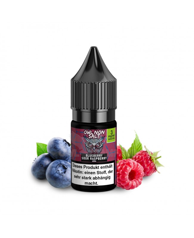 Blueberry Sour Raspberry Nikotinliquid 10 ml OWL NON SALT